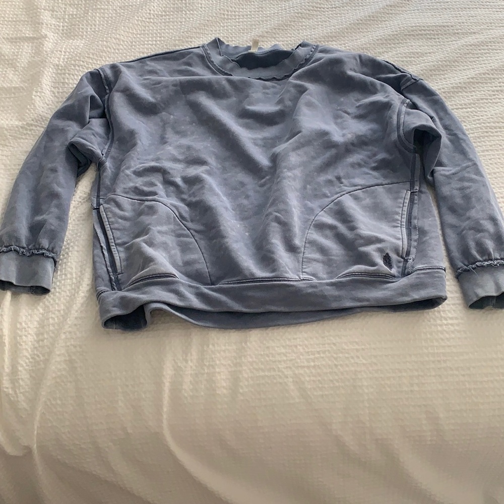 Blue crewneck sweatshirt
